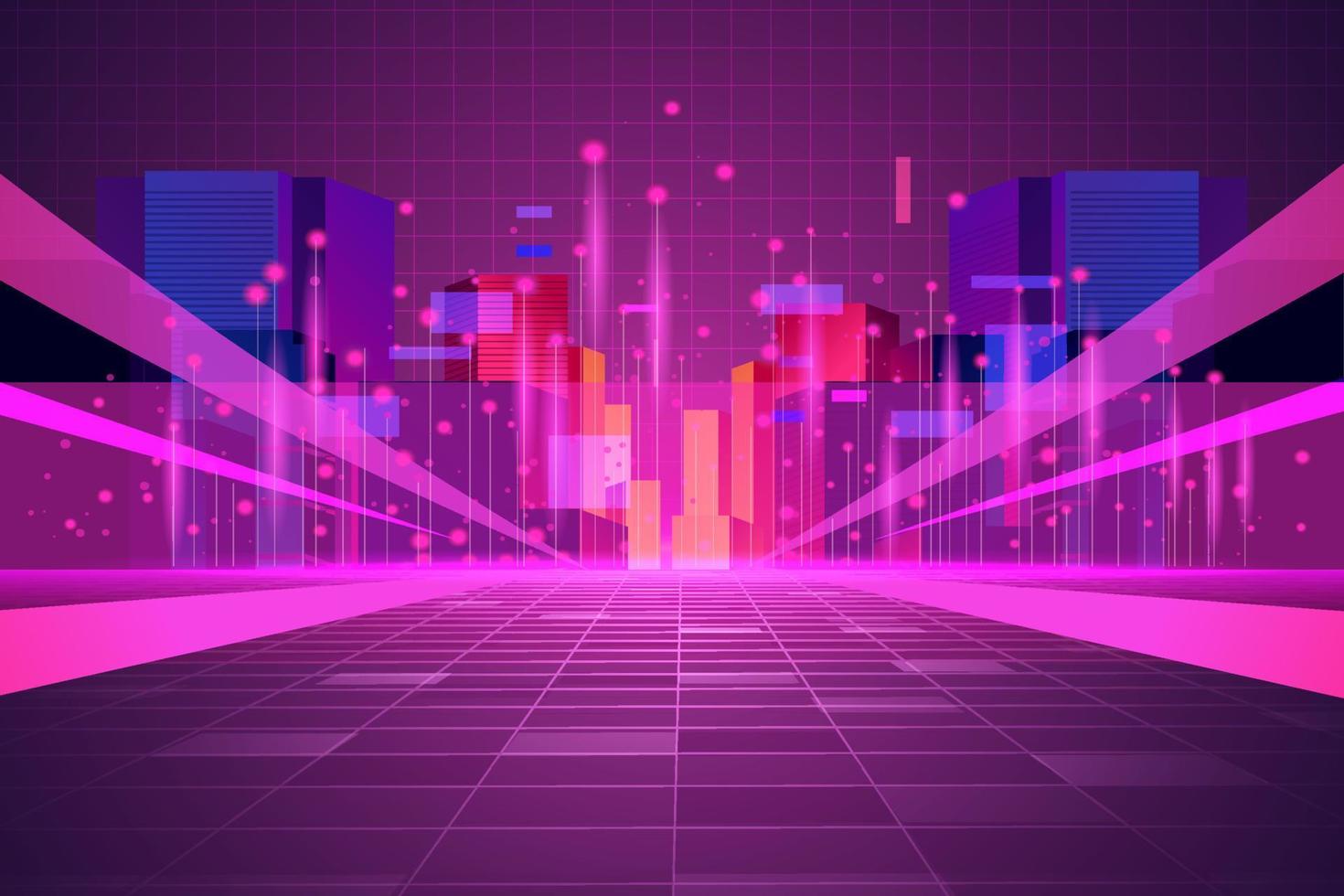 metaverse purple technology background template vector