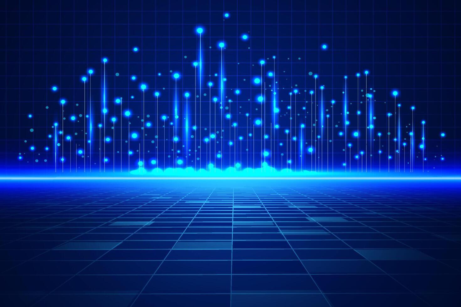 metaverse blue technology background template vector