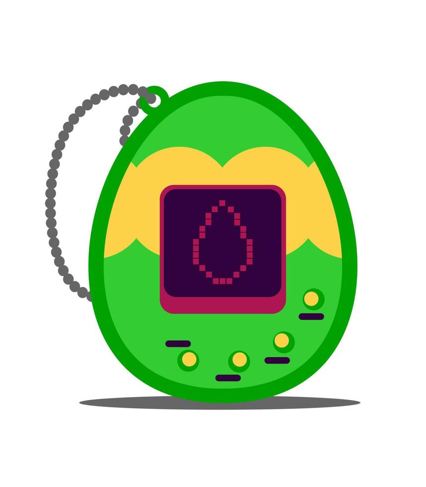 Tamagotchi is a Retro 80's 90's game For a stylish retro party. Vector Illustration flat style