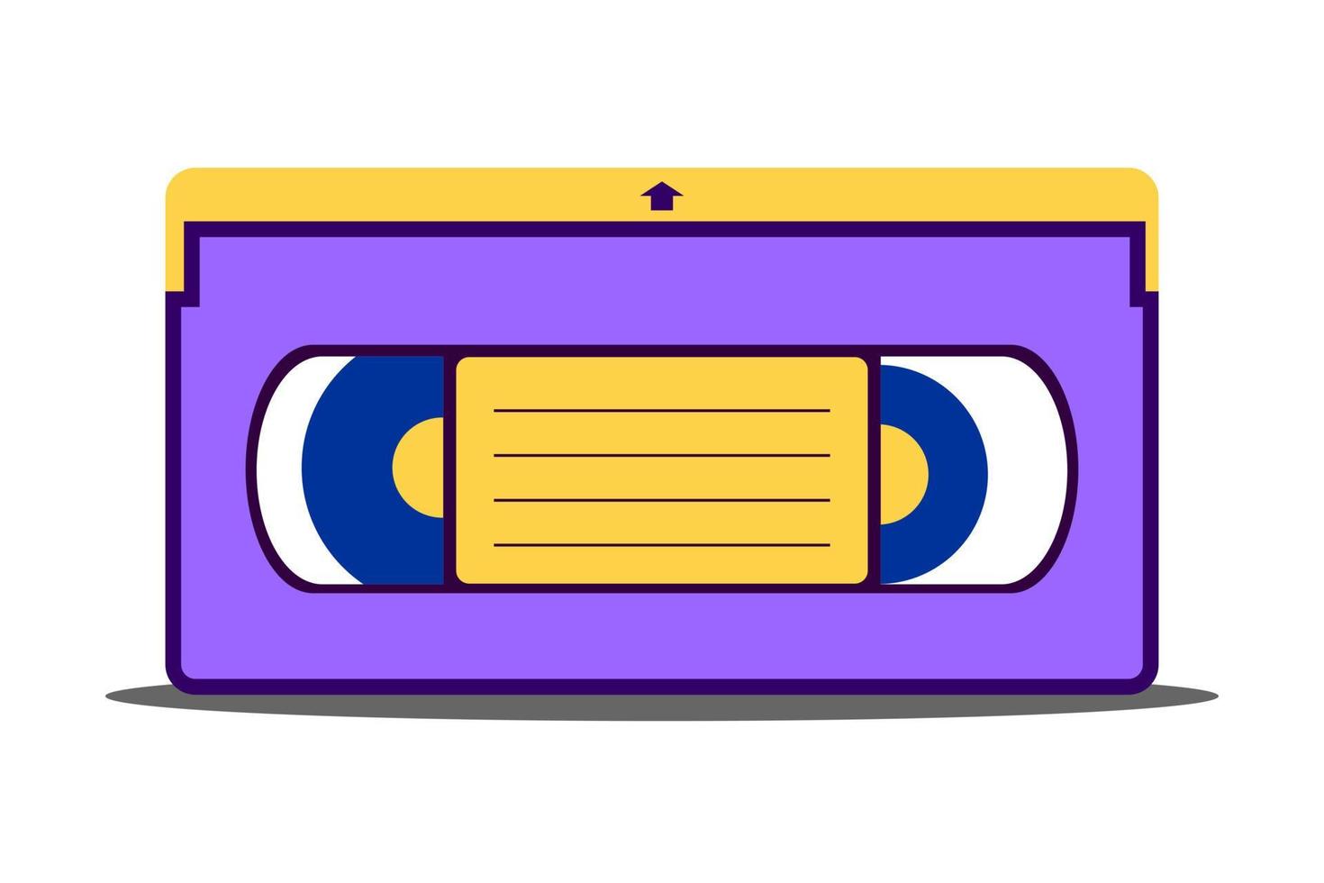 cinta de video vhs retro 80's 90's para una elegante fiesta retro. ilustración vectorial estilo plano vector