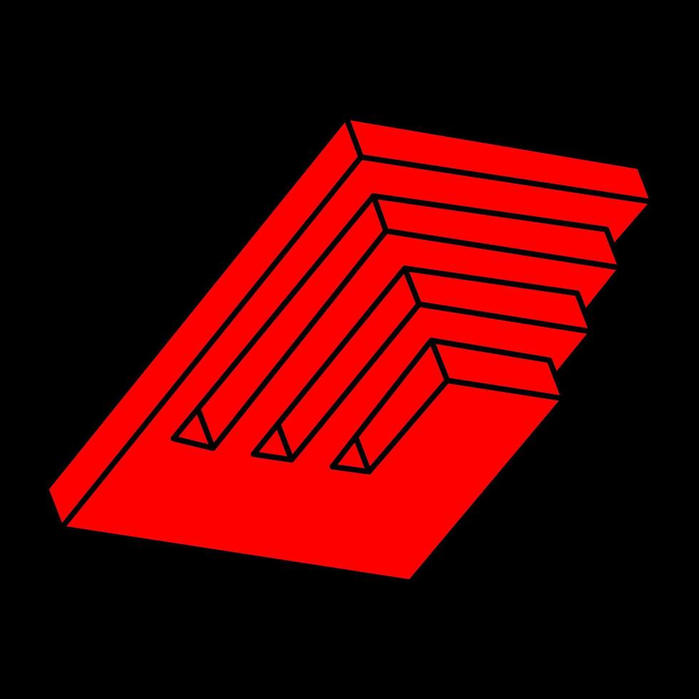 Logo. Impossible shapes, optical illusion, vector. Optical art objects. Geometric figures. Line art. vector