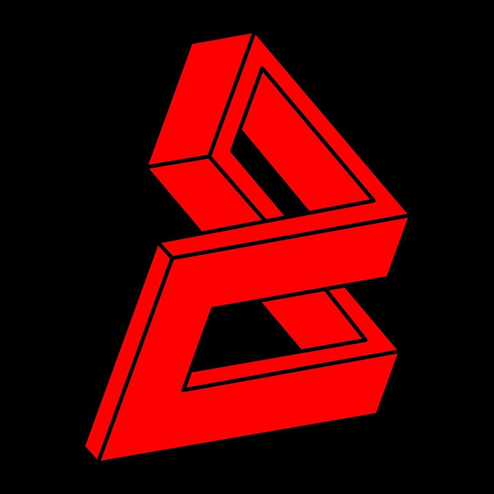 Illusion shapes. 3d geometry. Optical illusion figures. Sacred geometry object. vector