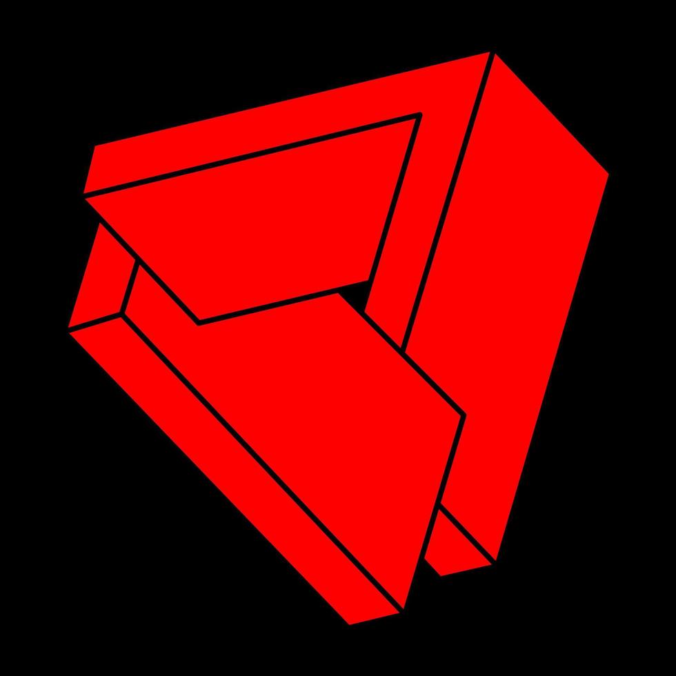 Impossible shapes, optical illusion logo, vector. Optical art objects. Geometric figures. vector