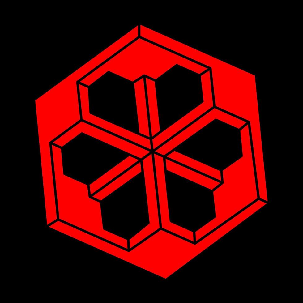 Impossible shapes, optical illusion figures, vector. Paradox. Optical art objects. Geometry modern logo. vector