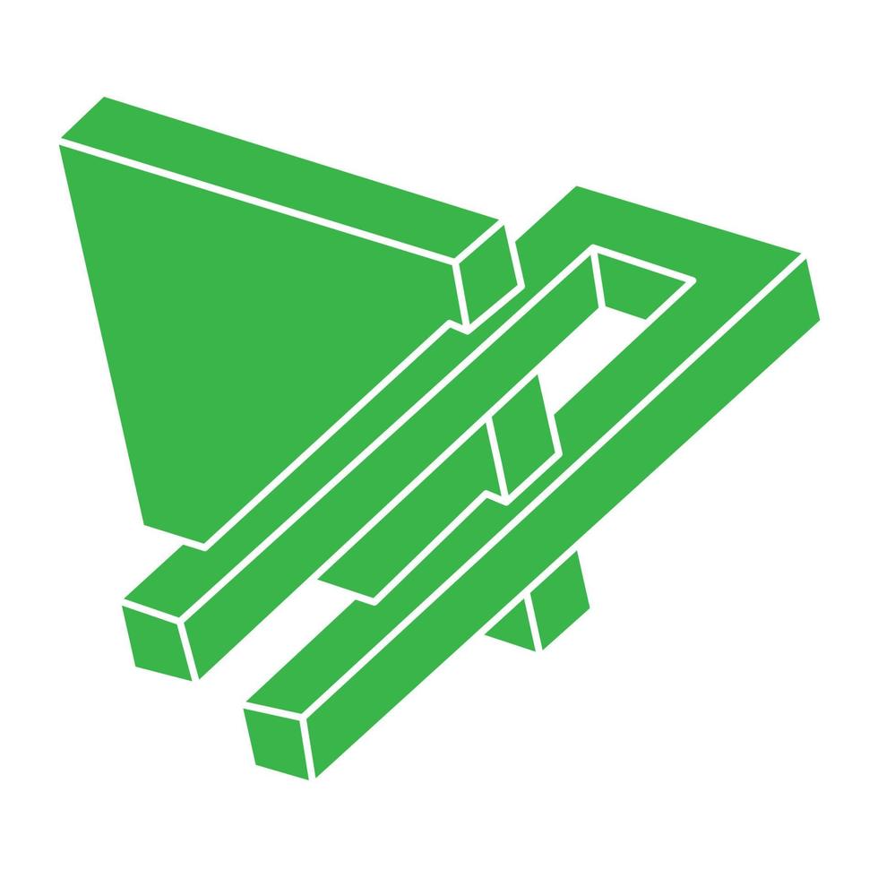 Optical illusion logo. Impossible shapes. Optical art objects. Paradox. Geometric figures. vector