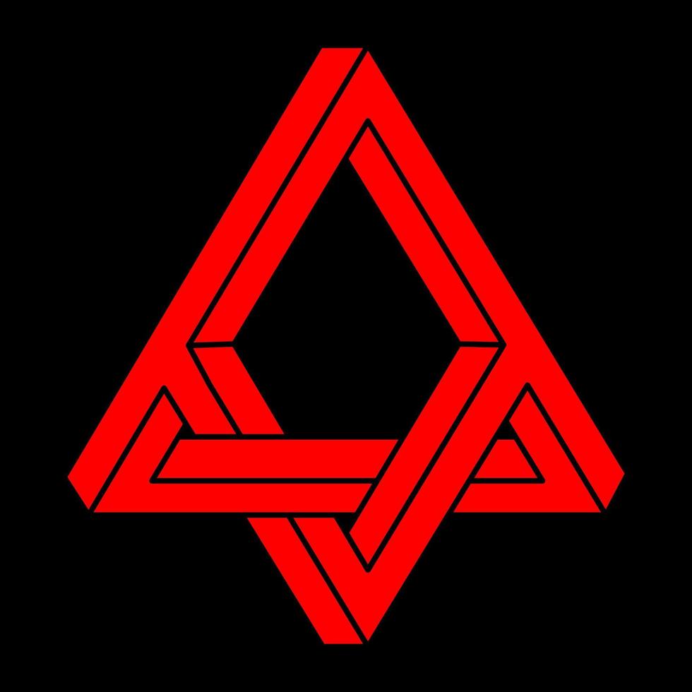Impossible shapes, optical illusion, vector. Optical art object. Logo. Geometric figures. vector