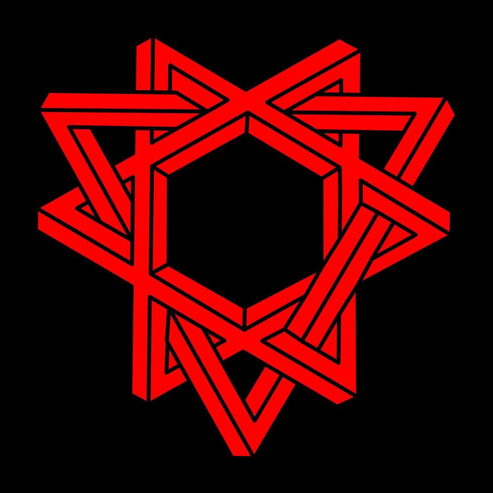 Impossible shape, optical illusion logo, vector. Optical art objects. Geometric figure. vector