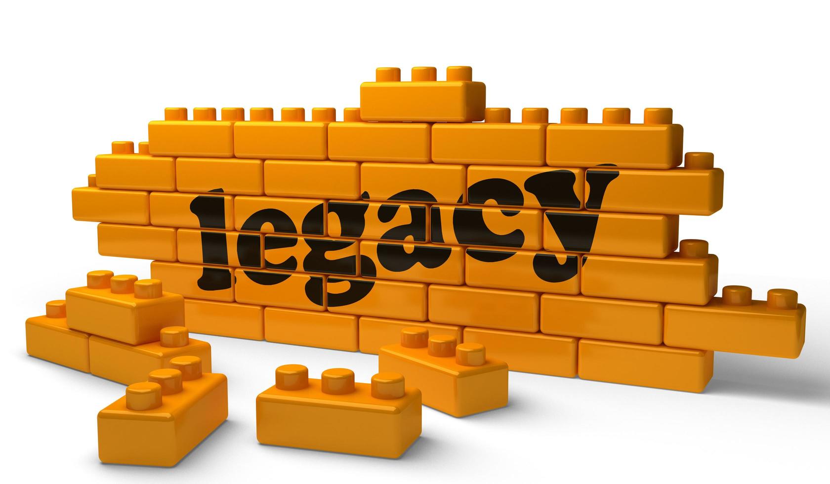 legacy word on yellow brick wall photo