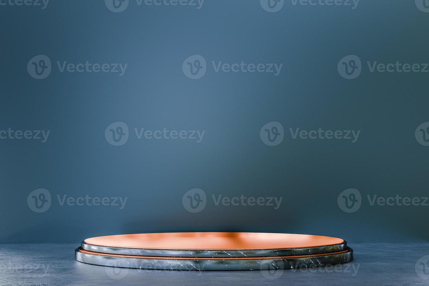3d illustration. Empty cylindrical display stage for product presentation. photo