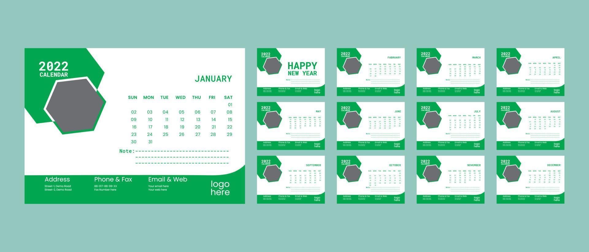 New Year Creative Colorful Calendar Simple And Corporate vector