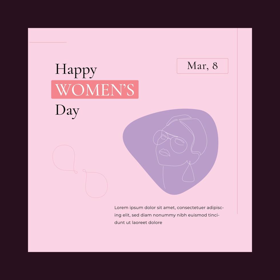 International women's day social media post creative and new. vector