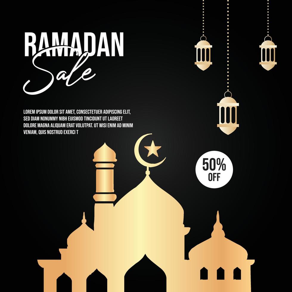Ramadan creative sale and super offer social media post vector