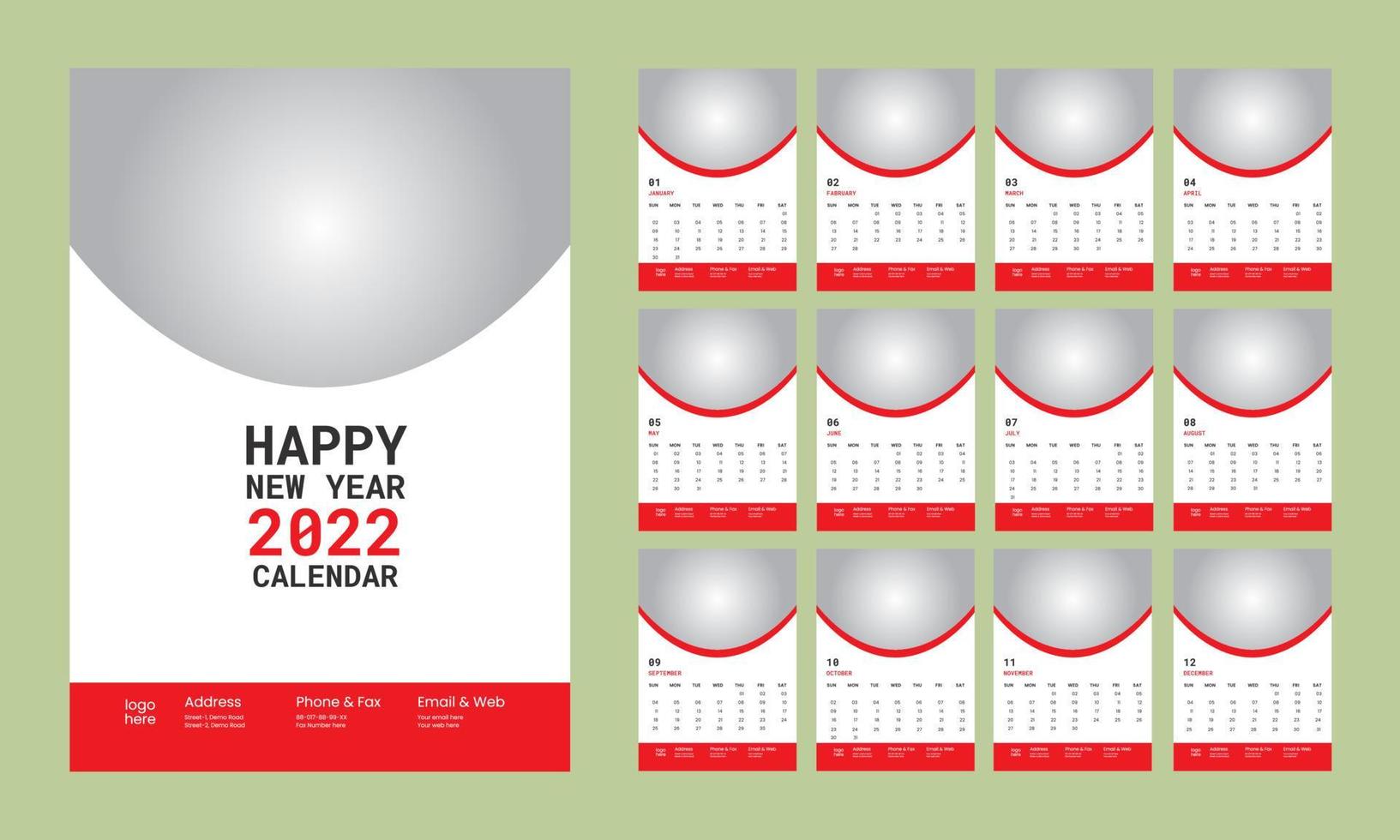 New Year Creative Colorful Calendar Simple And Corporate vector