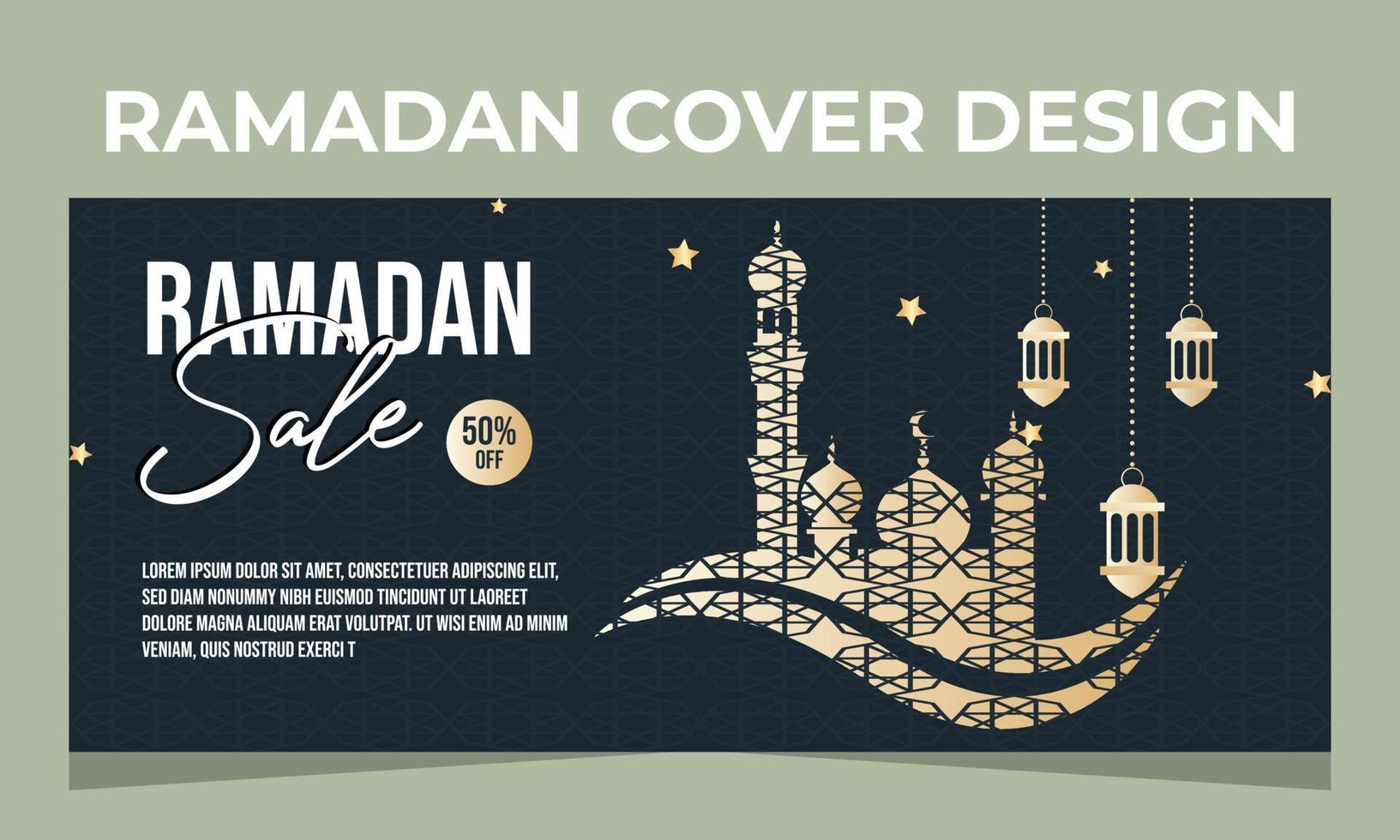 Ramadan creative sale and super offer social media post vector