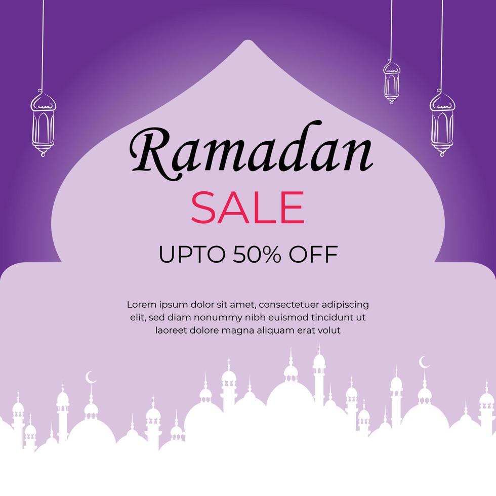 Ramadan creative sale and super offer social media post vector