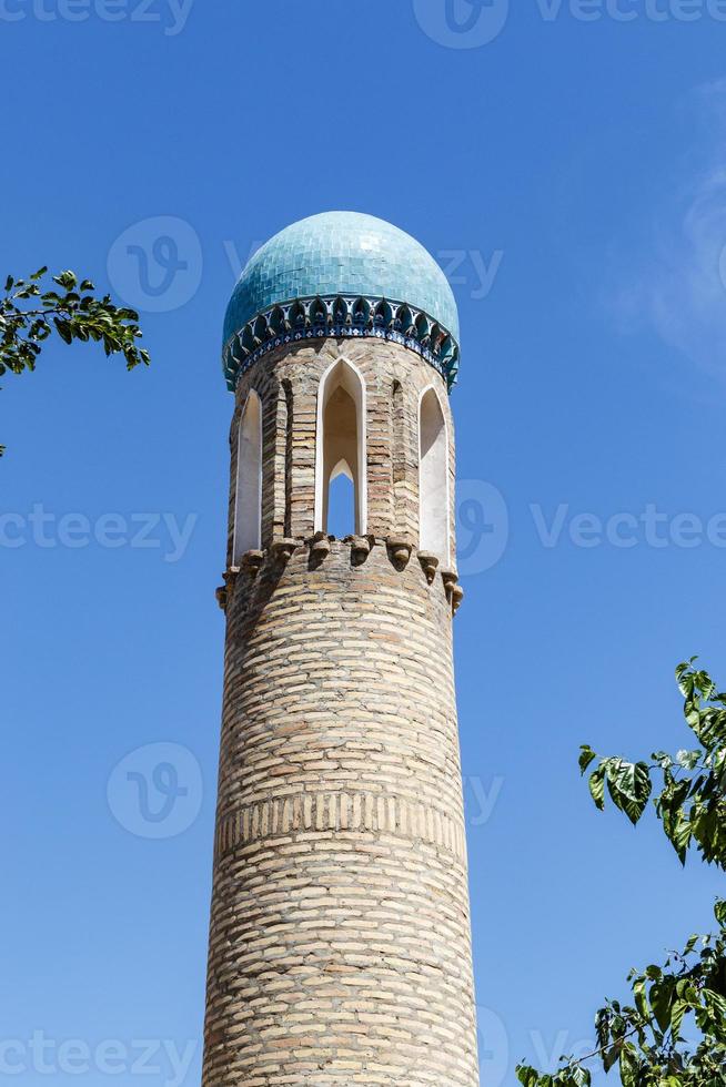 Minaret at Dorut Tilavat complex in Shahrisabz, Uzbekistan photo