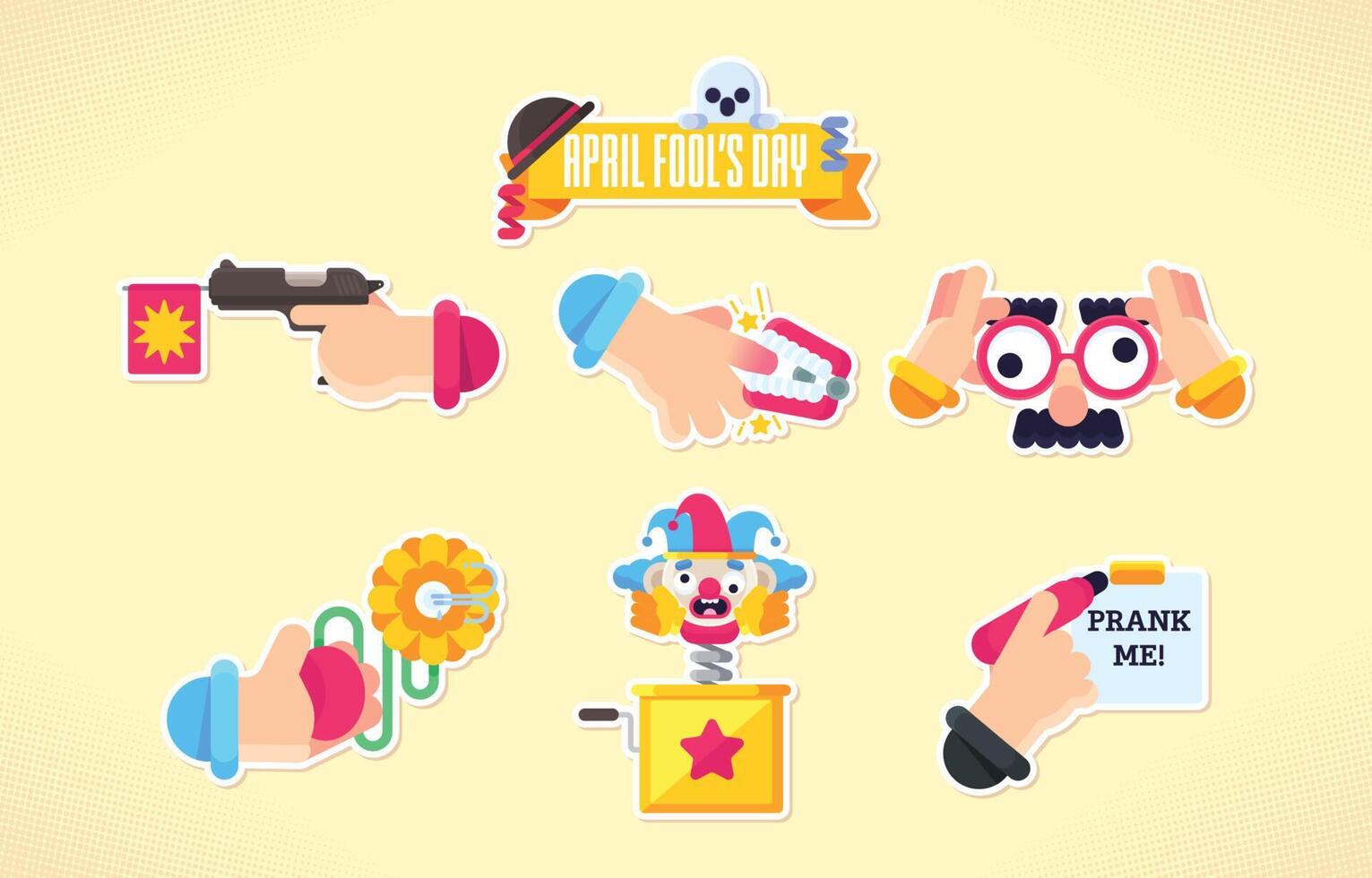 April Fools Prank Kit Set vector
