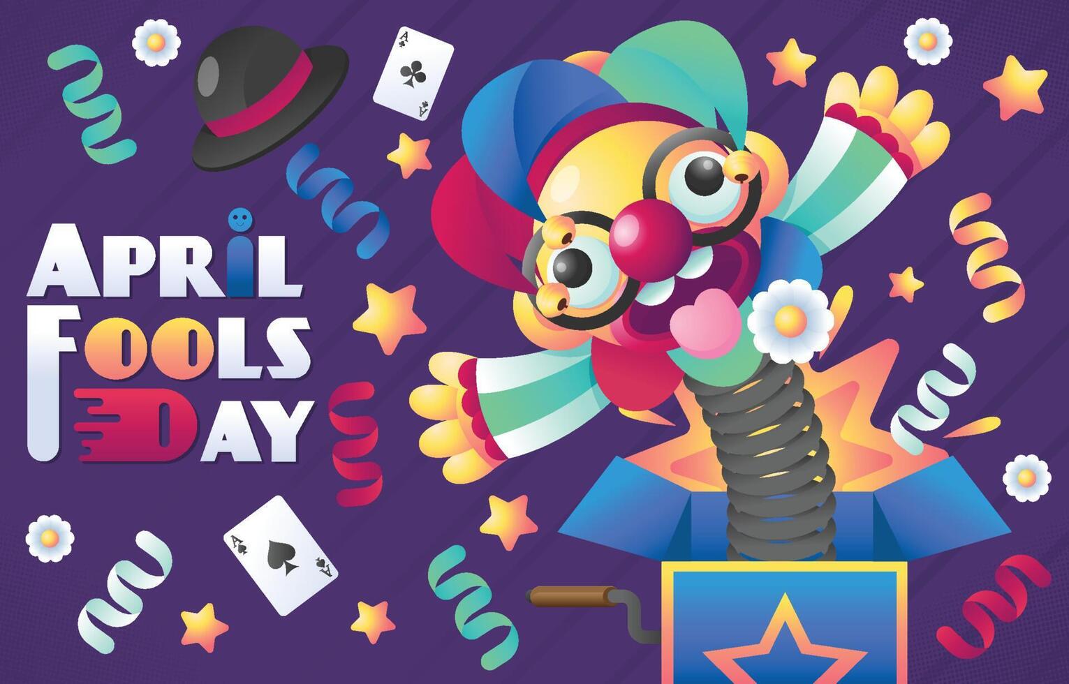 Clown Prank On April Fools Day vector