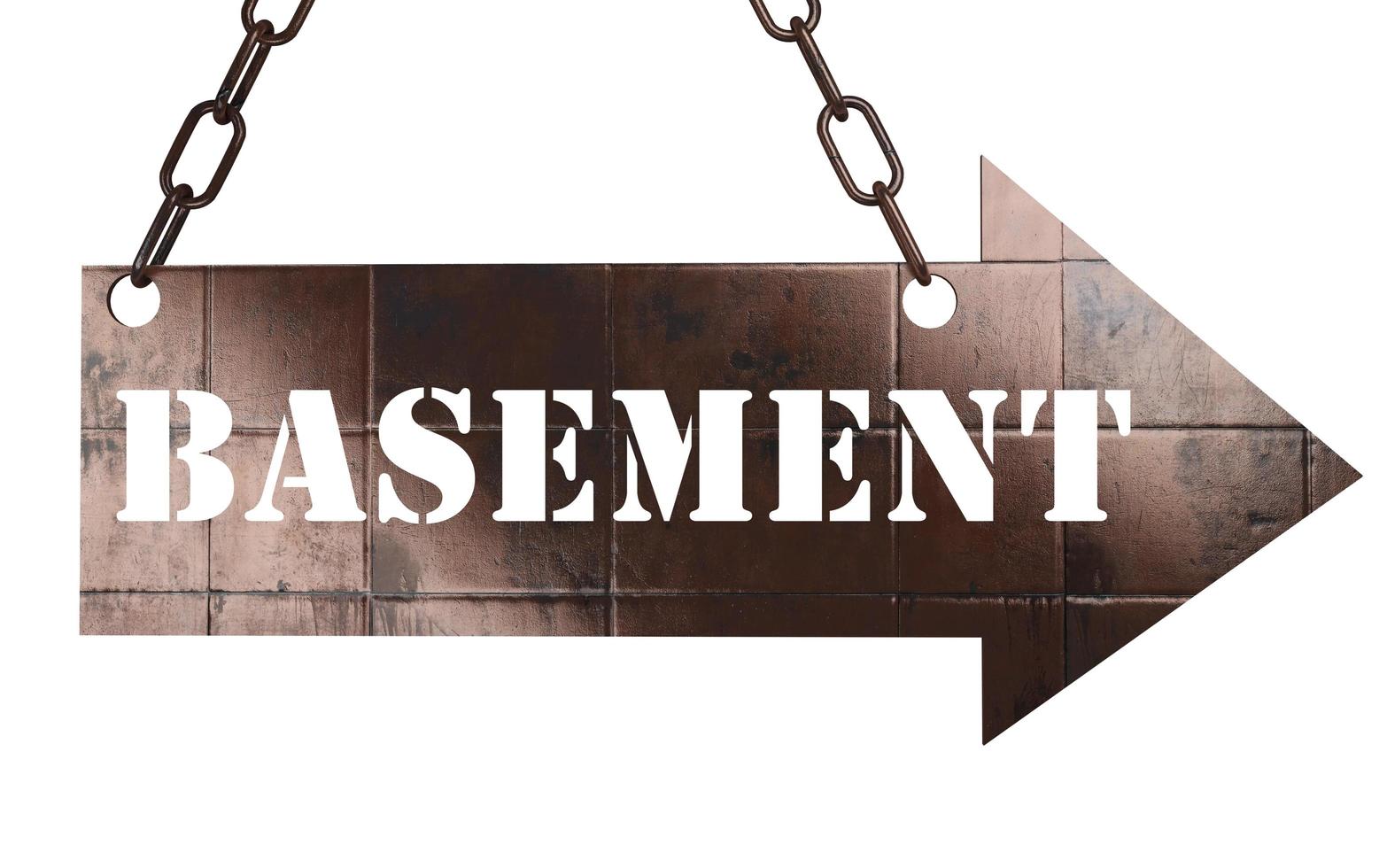 basement word on metal pointer photo