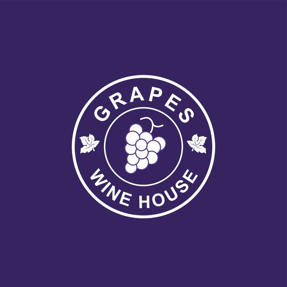 Grapes wine house monogram. Wine House Logo vector