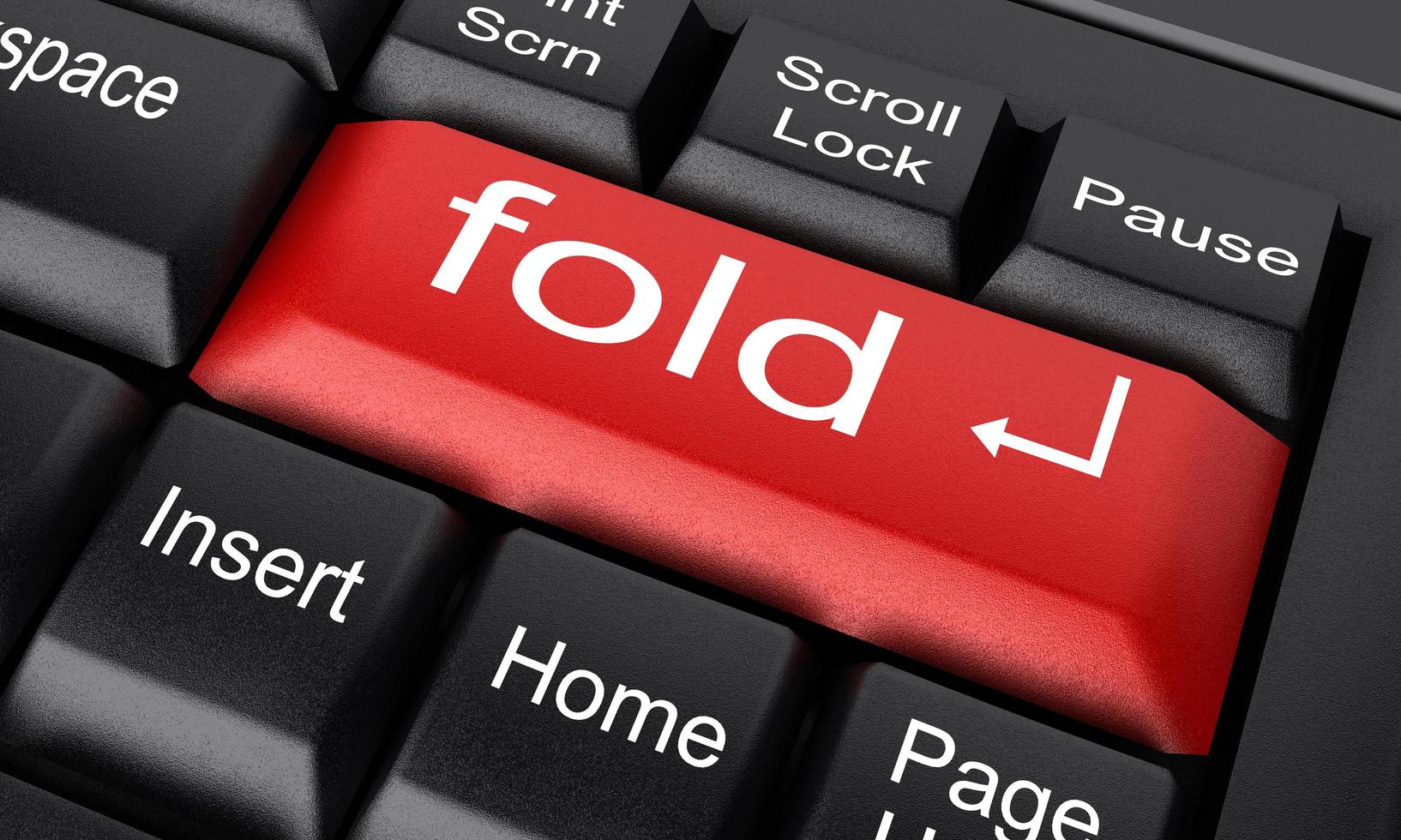 fold word on red keyboard button photo