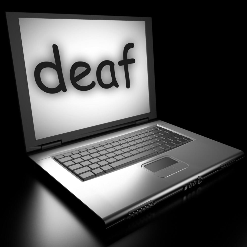 deaf word on laptop photo