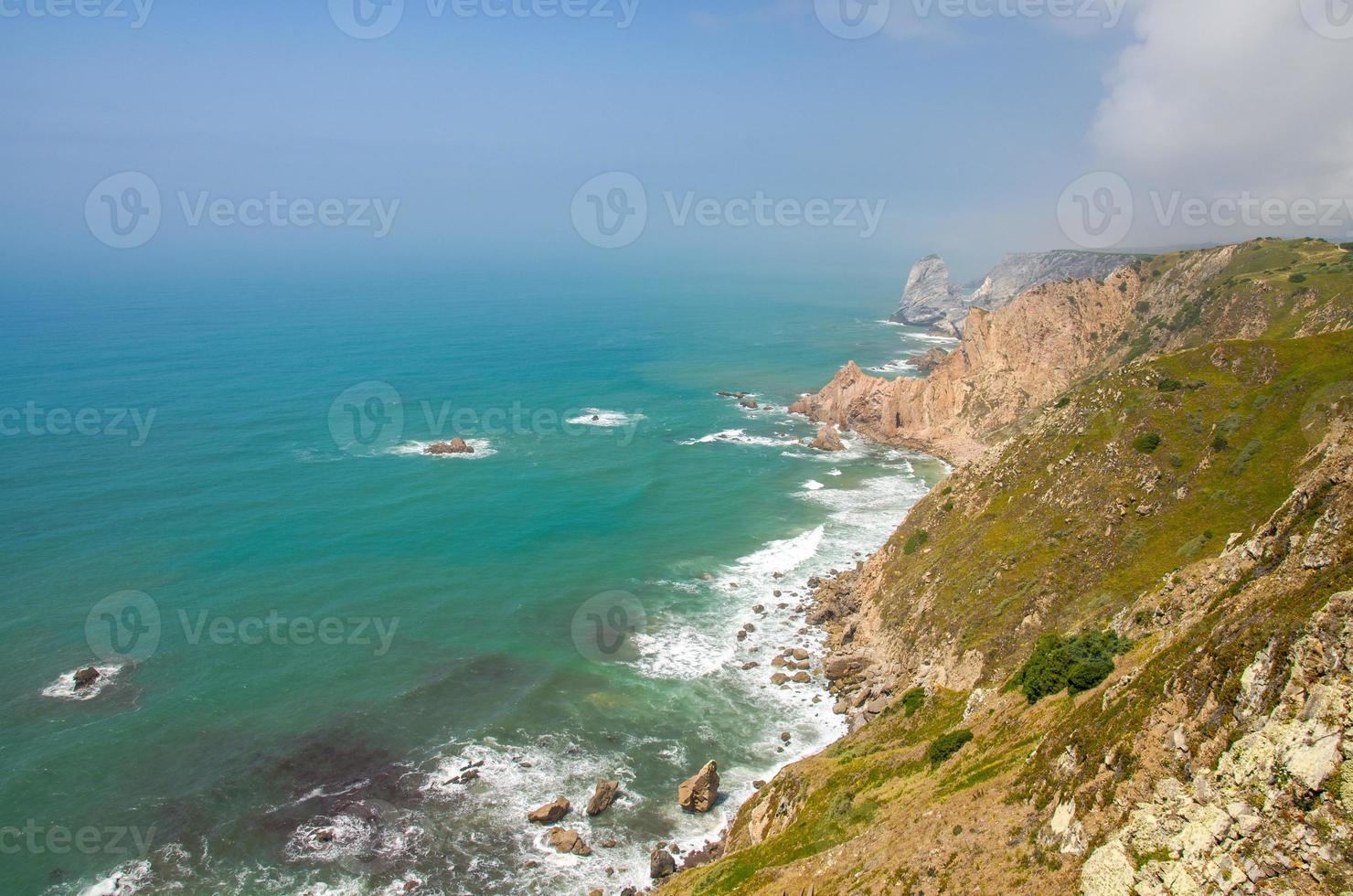 Portugal, The Western Cape Roca of Europe, landscape of Cape Roca, Atlantic ocean coastline view from Cabo da Roca photo