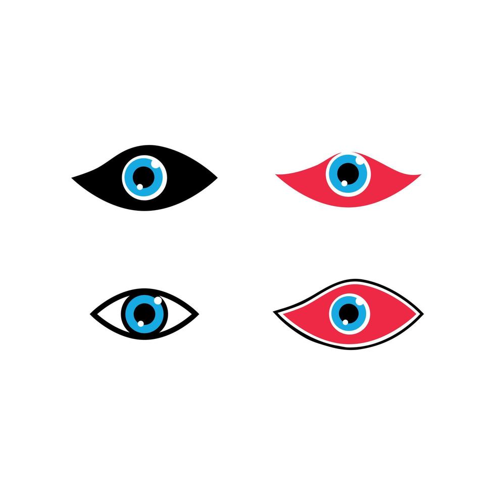Abstract set of eyes. Open, winking and closed eyes. vector
