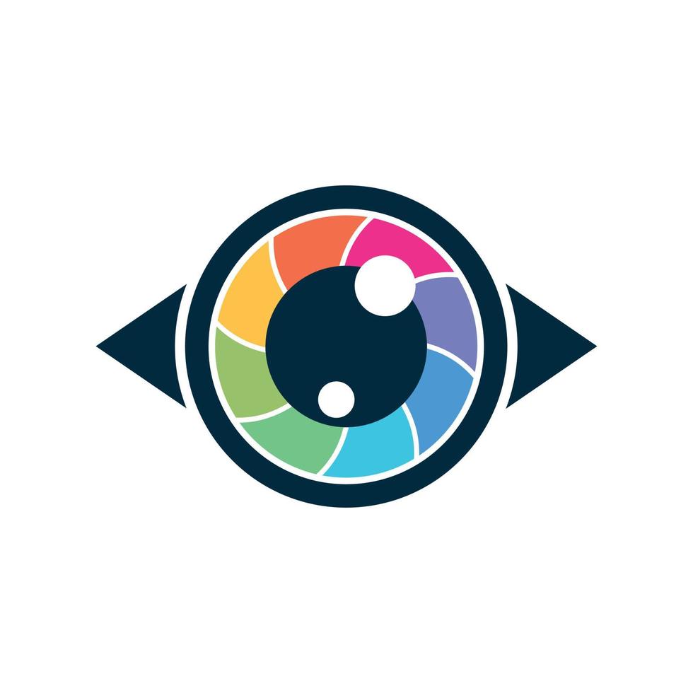 plantilla de vector de diseño de logotipo de ojo colorido.