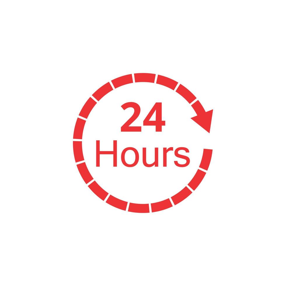 24 Hours icon. Clock, time icon. vector