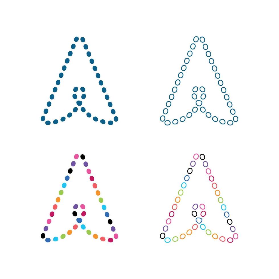 Letter A logo. Dots logo, dotted shape logotype vector design.