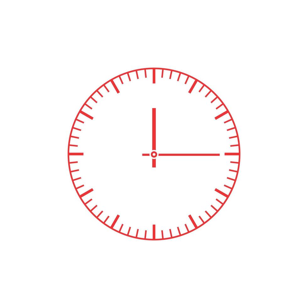 Simple red clock icon. Time icon, vector stock illustration.