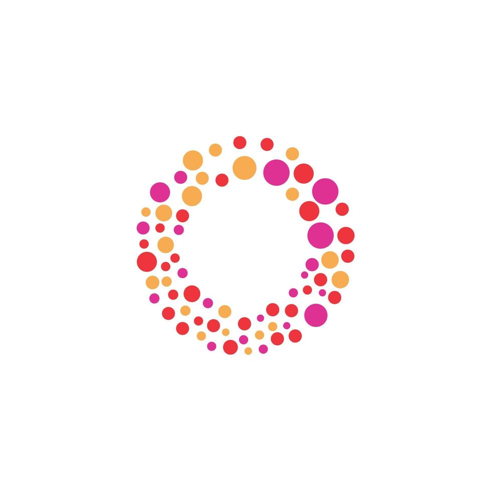 Letter O name logotype. Isolated color emblem. Letter O Particle Dot Logo Design Element vector