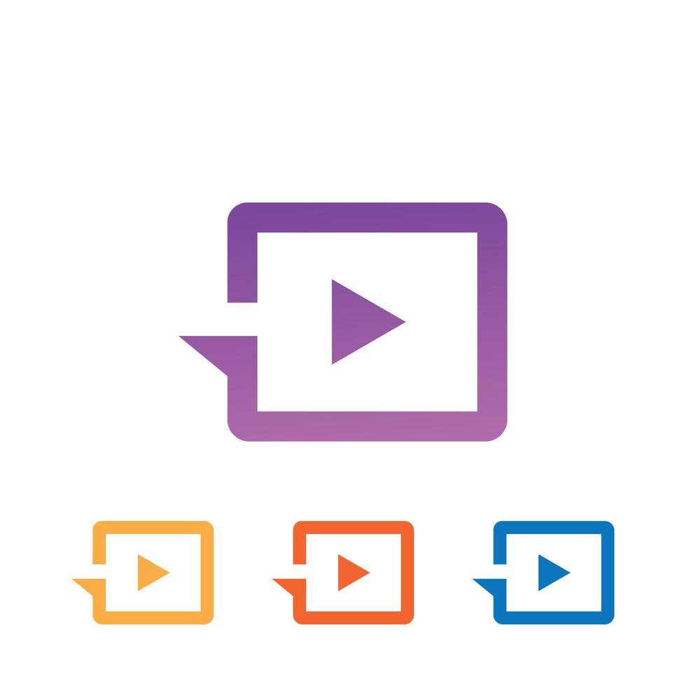 Best play media logo. Abstract vector video play icon.