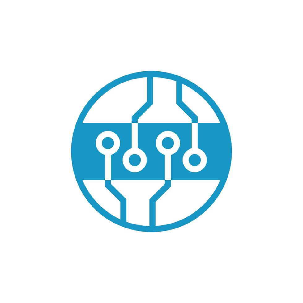 Circuit board technology icon vector