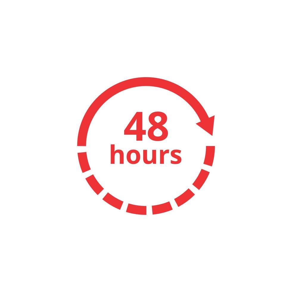 48 hours time icon. Clock icon. vector