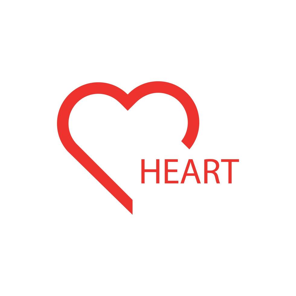 logotipo de corazón rojo vectorial. vector