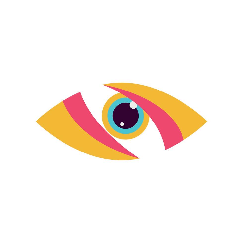 plantilla de vector de diseño de logotipo de ojo colorido.