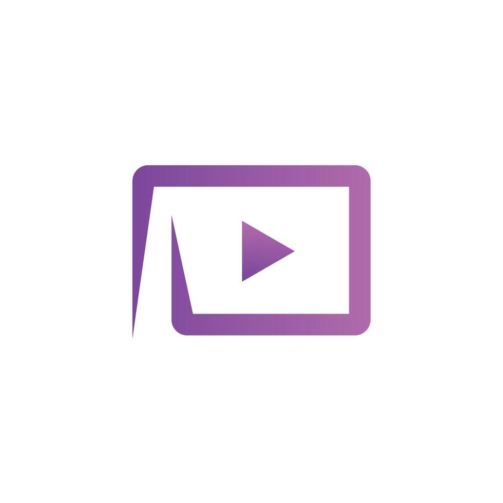 Best play media logo. Abstract vector video play icon.