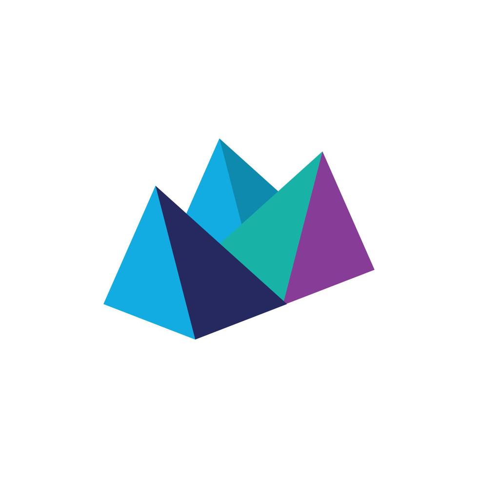 Abstract mountain logo on white background. vector