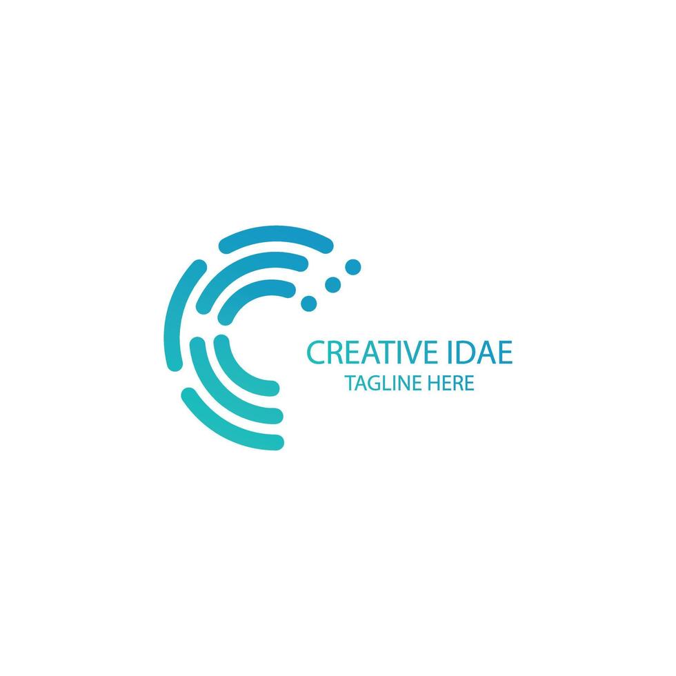 Abstract creative idea technology icon. Letter c tech logo. vector