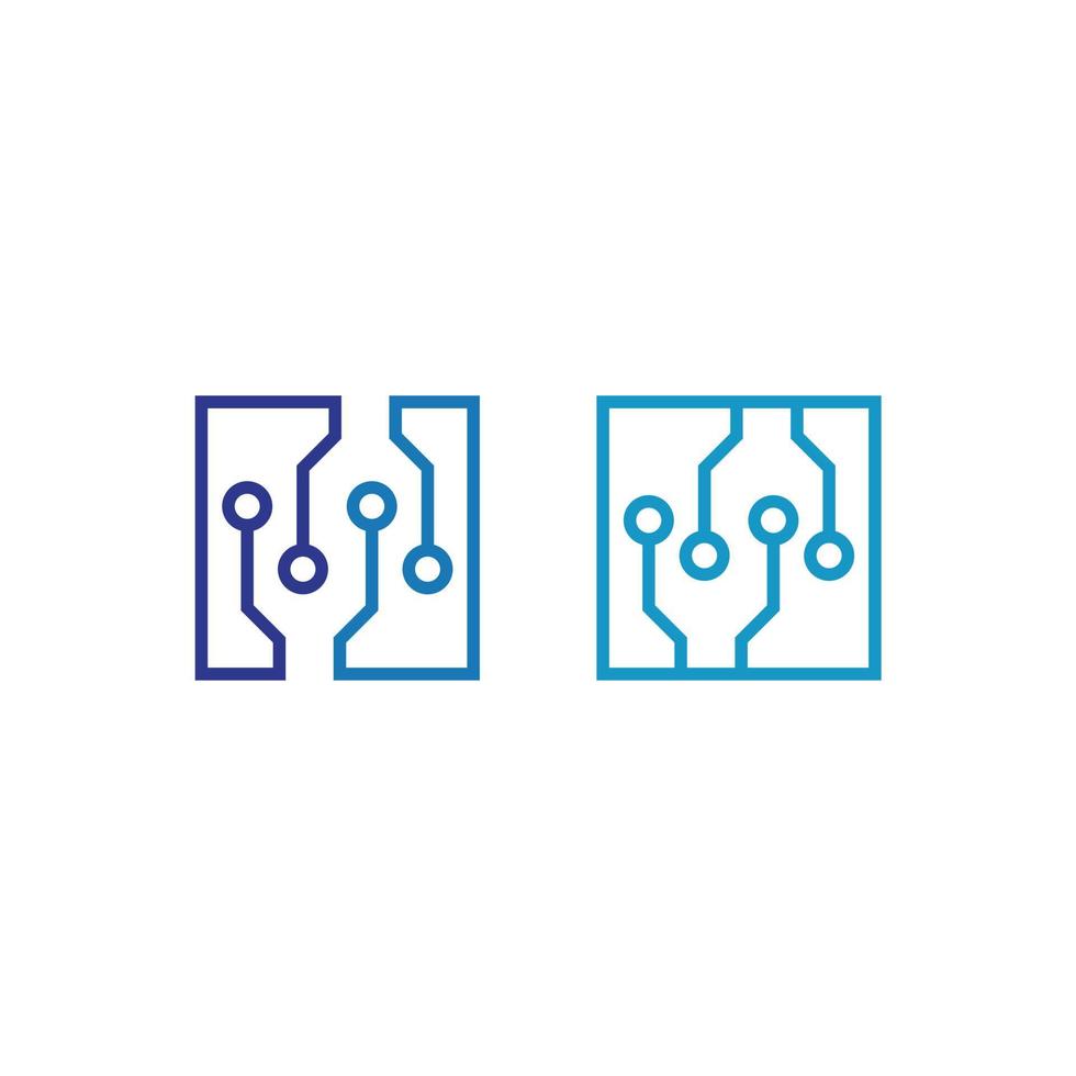 Circuit board technology icon vector