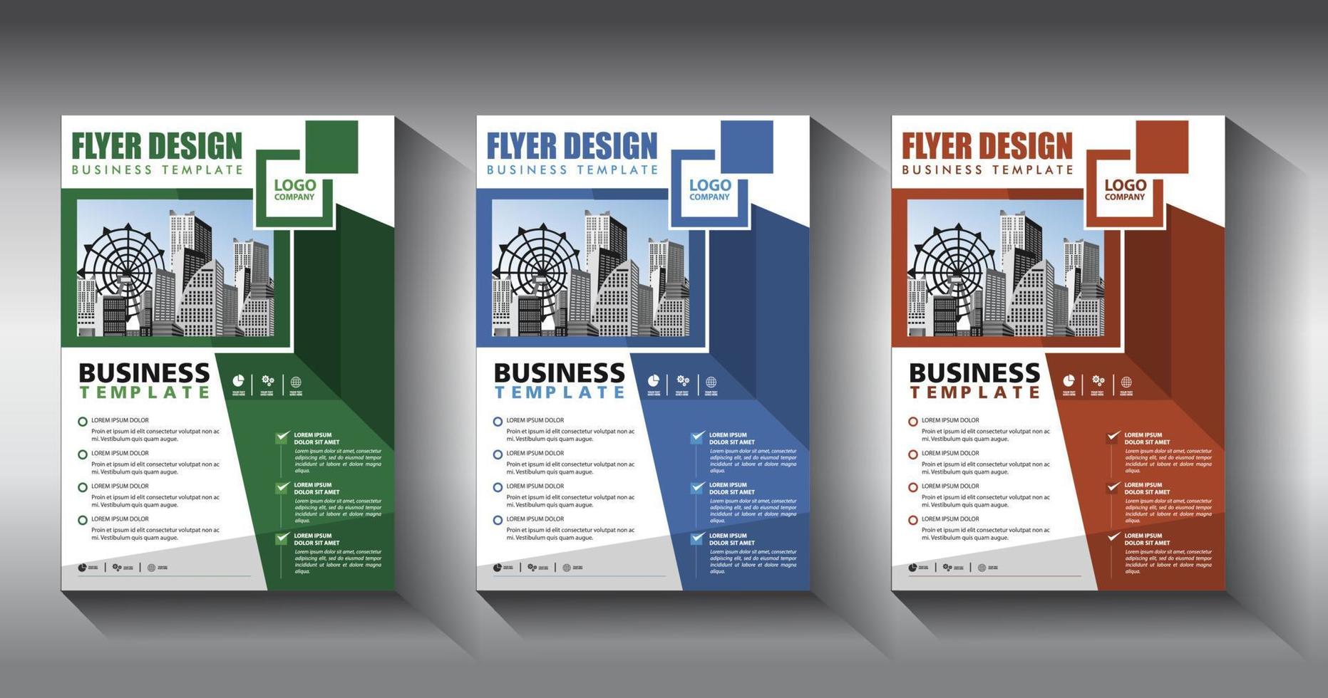 flyer business template brochure layout annual report vector