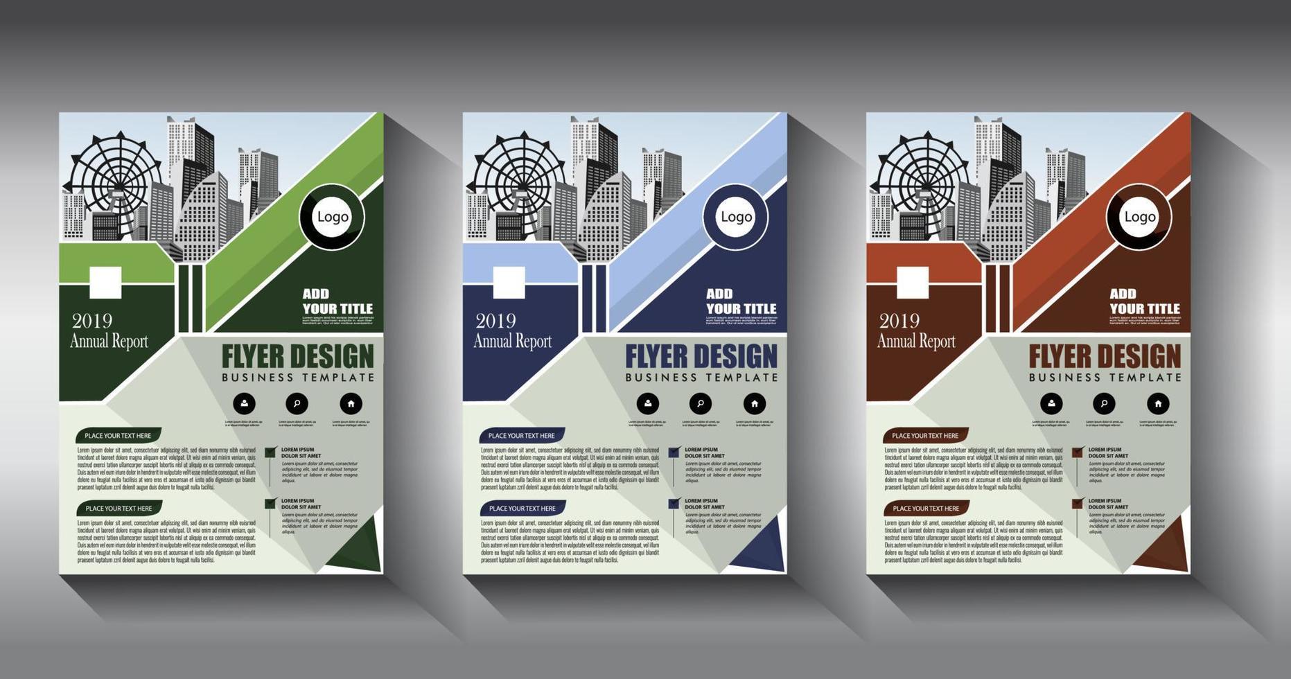 flyer business template brochure layout annual report vector