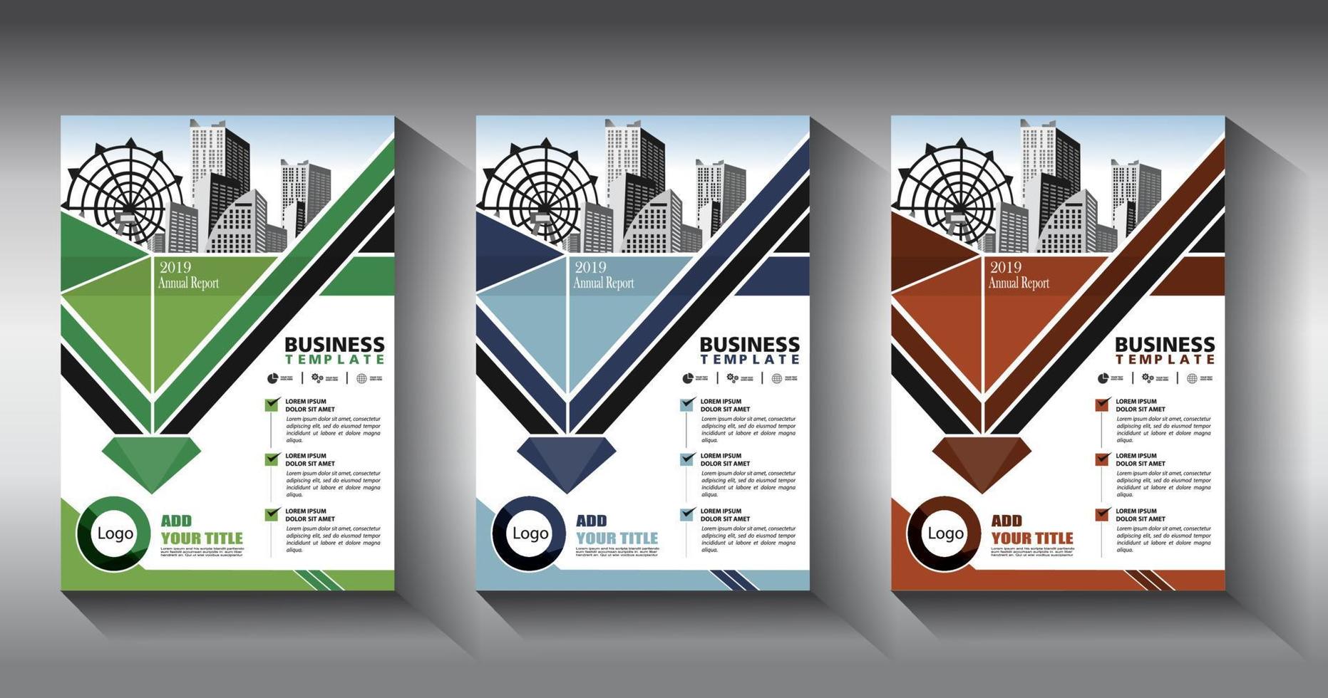 flyer business template brochure layout annual report vector