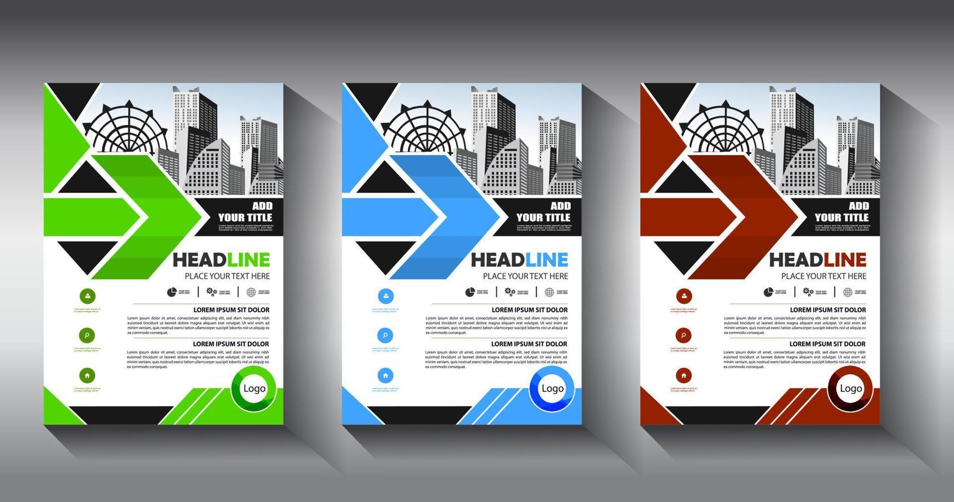 flyer business template brochure layout annual report vector
