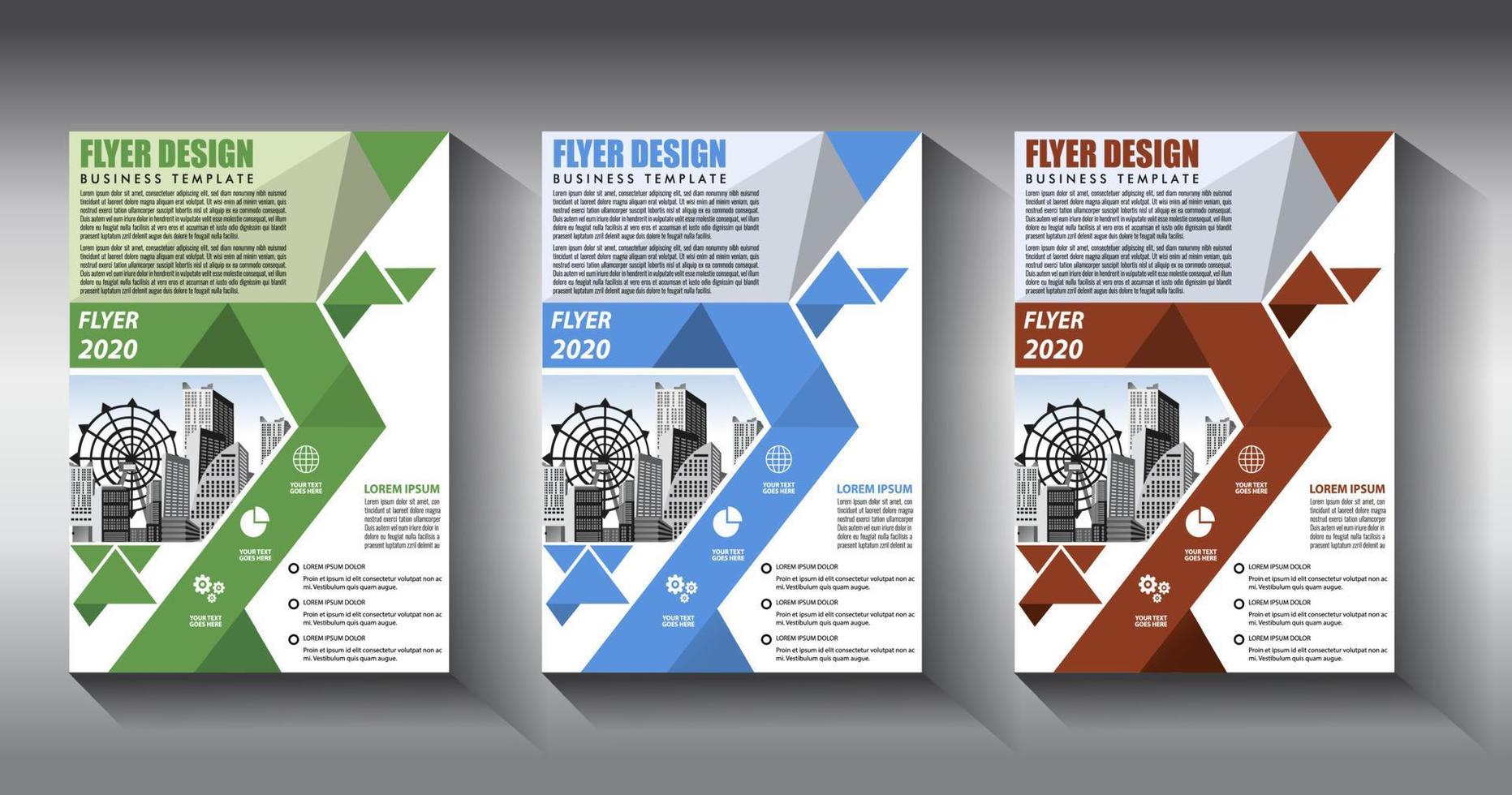 flyer business template brochure layout annual report vector