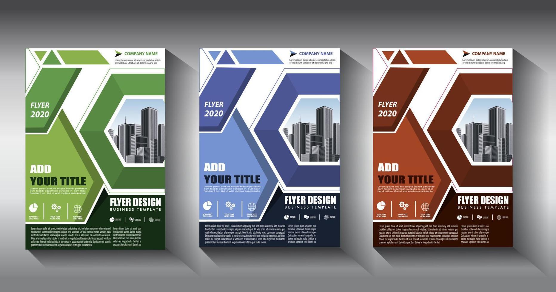flyer business template brochure layout annual report vector