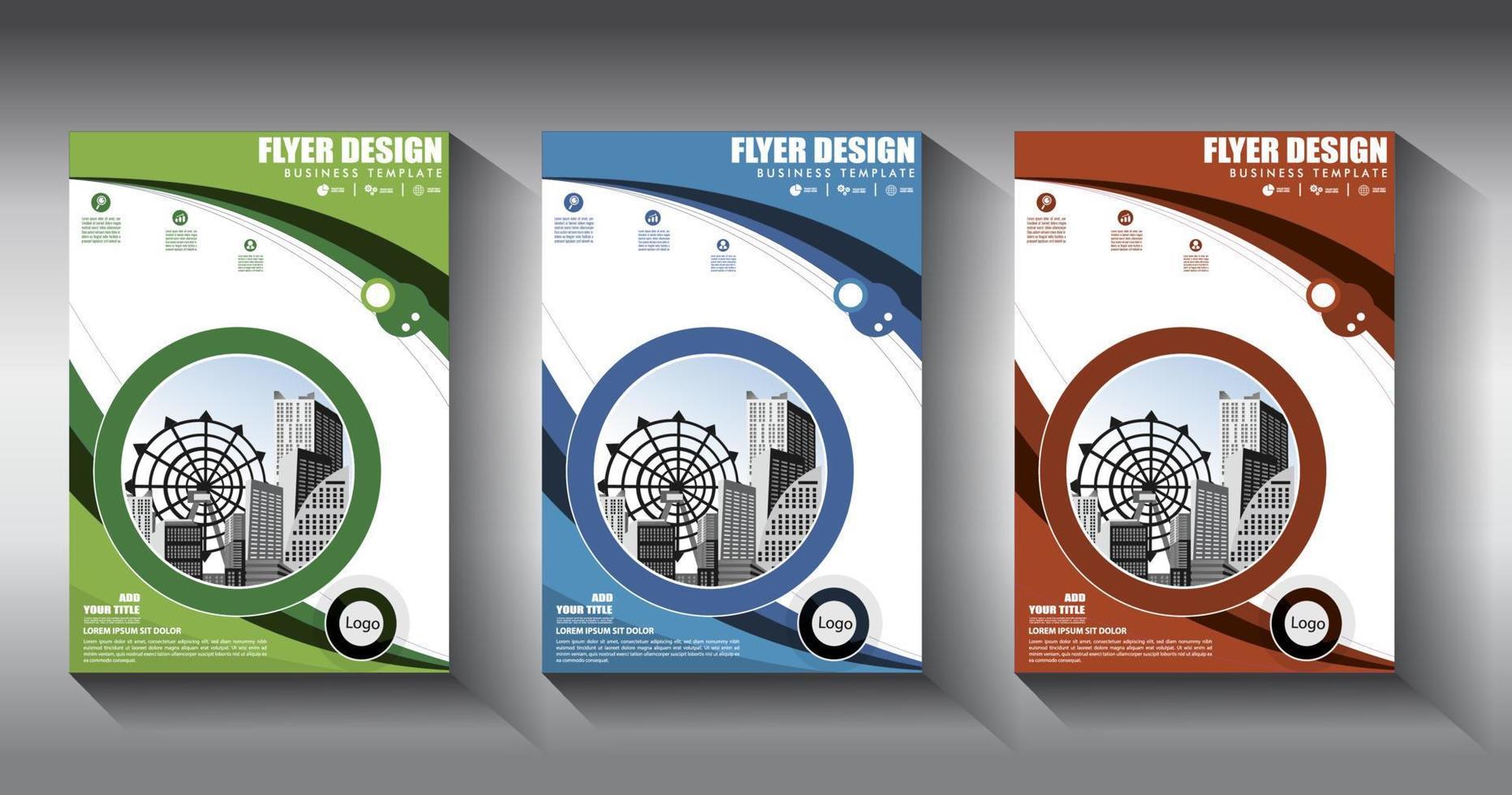 flyer business template brochure layout annual report vector