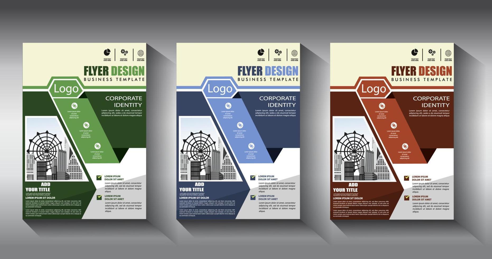 flyer business template brochure layout annual report vector
